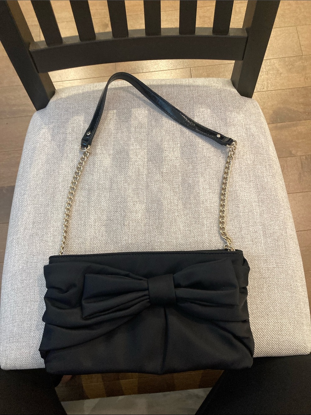 kate spade Black Bow Chain-Shoulder Clutch